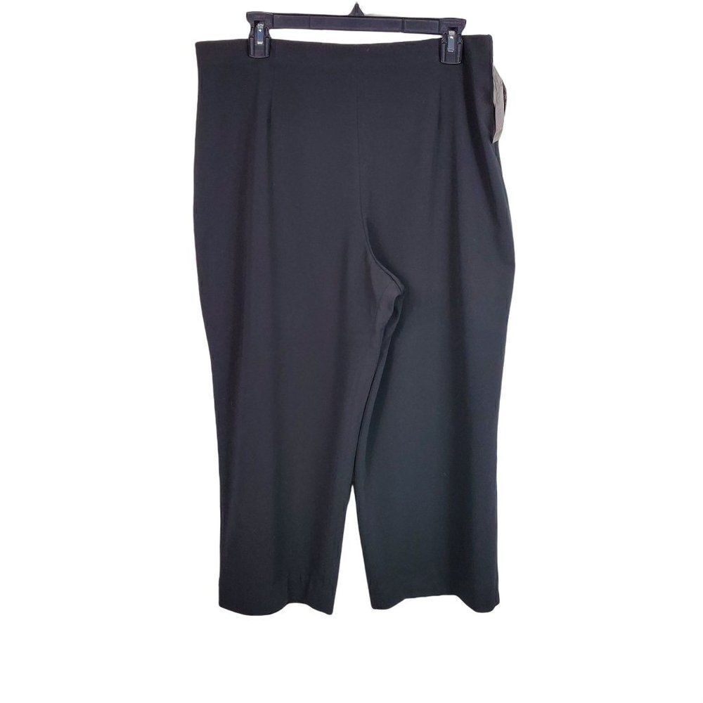 Taylor Brooke Pant Capri Gauchos Dress Wide Leg Black Side Zip Size 16 New